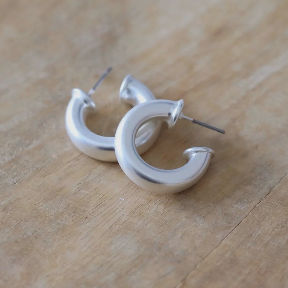 NWT Chic Silver Hoop Earrings